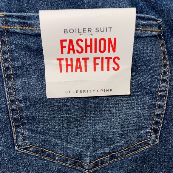 Celebrity Pink Denim Puff Sleeve Jumpsuit - Picture 6 of 9